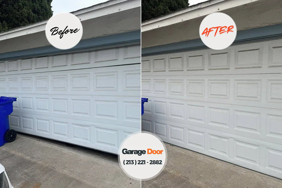 Before and after: garage door repair Oak Ridge, NJ